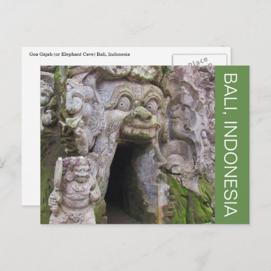 olifantengrot bali briefkaart (Voorkant / Achterkant)