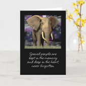 Olifantenkaart leeg nooit vergeten kaart (Gele Bloem)