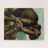 olifantenkoe met haar kalf puzzel legpuzzel (Horizontaal)