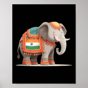  olifantenkostuum voor Indiase kleuren en animo Poster