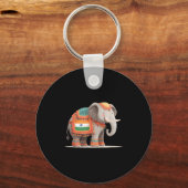  olifantenkostuum voor Indiase kleuren en animo Sleutelhanger (Voorkant)
