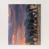 Olifantenkudde die de savanne oversteekt legpuzzel (Verticaal)