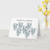 Olifantenkudde Grappig Gelukkige Verjaardag Kaart (Gele Bloem)