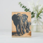  Olifantenkudde: Sereniteit in Natuur Briefkaart (Staand voorkant)