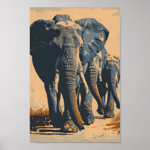 Olifantenkudde: Sereniteit in Natuur Poster