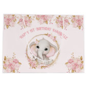 Olifantenmeisje Roze 1e verjaardag Grote geschenkt Groot Cadeauzakje (Achterkant)