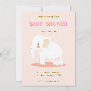 Olifantenmoeder en Baby Schattige douchen Kaart