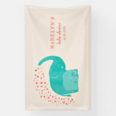 Olifantenmoeder en kalf Baby shower Decor Spandoek (Verticaal)