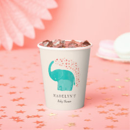 Olifantenmoeder en kalf Baby shower Papieren Bekers