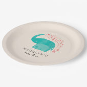 Olifantenmoeder en kalf Baby shower Papieren Bordje (Gekanteld)