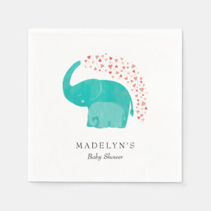Olifantenmoeder en kalf Baby shower Servet