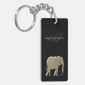 Olifantenmonogram goud en zwart sleutelhanger (Voorkant Links)