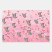 Olifantenmuis, katten, bijenroze inpakpapier vel (Voorkant)