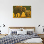 Olifantenpaar in heiligdom setting canvas afdruk (Insitu (Slaapkamer))