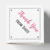 Olifantenparade in geel, aqua, roze en lavendel bedankdoosjes (Bovenkant)