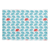 olifantenpatroon met rood accent kussensloop (Achterkant)