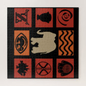 olifantenpatroon van de afrikaanse stam legpuzzel (Horizontaal)