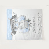 Olifantenprins Baby Shower Banner Achtergrond Wandkleed (Voorkant (horizontaal))