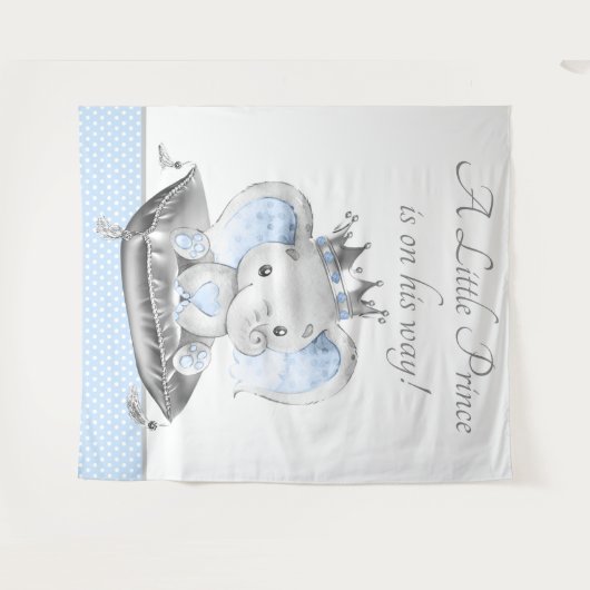 Olifantenprins Baby Shower Banner Achtergrond Wandkleed (Voorkant (horizontaal))