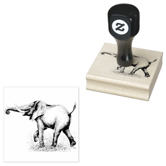 Olifantensafari dieren rubberstempel (Gestempeld)