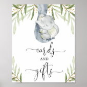 Olifantensafari kaarten en geschenken baby shower  poster (Voorkant)