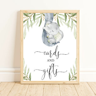 Olifantensafari kaarten en geschenken baby shower  poster