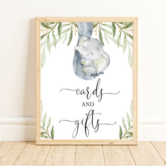 Olifantensafari kaarten en geschenken baby shower  poster