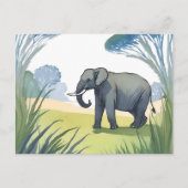 olifantensafari | Mooie Natuur Waterverf Briefkaart (Voorkant)