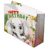 Olifantensafari-verjaardag Groot Cadeauzakje (Voorkant Gekanteld)
