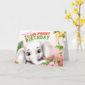 Olifantensafari Verjaardag Kaart (Gele Bloem)