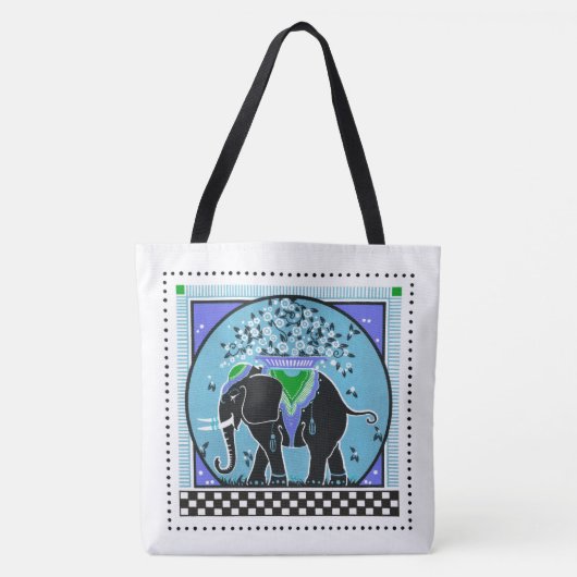 Olifantenshow in Aqua Tote Bag (Voorkant)