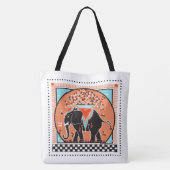 Olifantenshow in Oranje Tote Bag (Achterkant)
