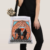 Olifantenshow in Oranje Tote Bag (Dichtbij)