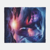 Olifantensilhouet bij zonsondergang fleece deken (Voorkant (Horizontaal))