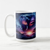 Olifantensilhouet bij zonsondergang koffiemok (Links)