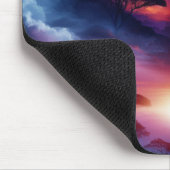 Olifantensilhouet bij zonsondergang muismat (Hoek)