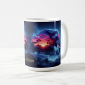 Olifantensilhouet samengevoegd met levendige zonso koffiemok (Voorkant rechts)