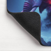 Olifantensilhouet samengevoegd met levendige zonso muismat (Hoek)