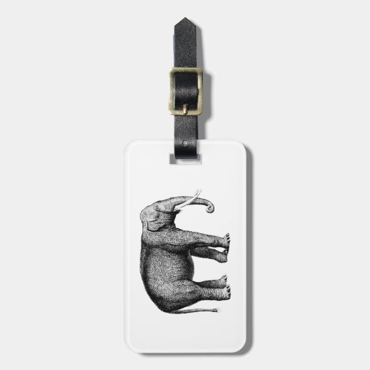  olifantentekening bagagelabel (Voorkant verticaal)