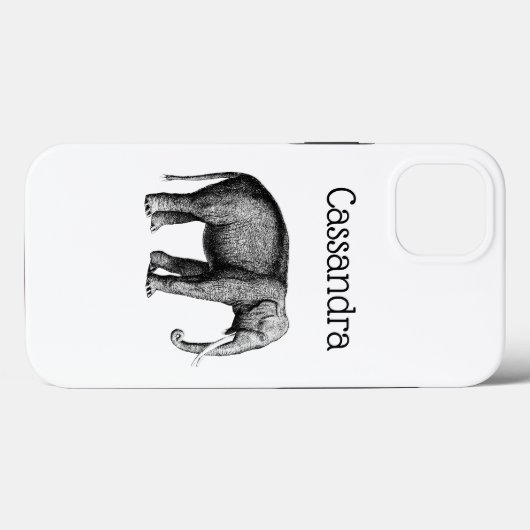  olifantentekening Case-Mate iPhone case (Achterkant (horizontaal))