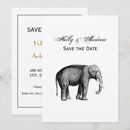  olifantentekening kaart (Voorkant / Achterkant)