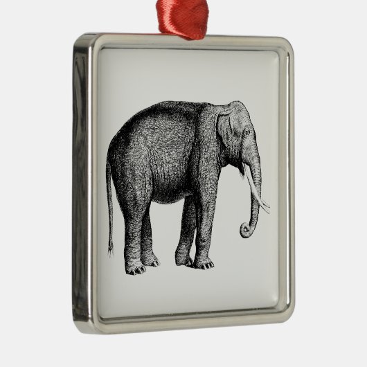  olifantentekening metalen ornament (Rechts)