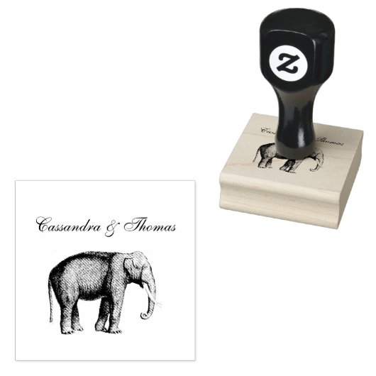  olifantentekening rubberstempel (Gestempeld)