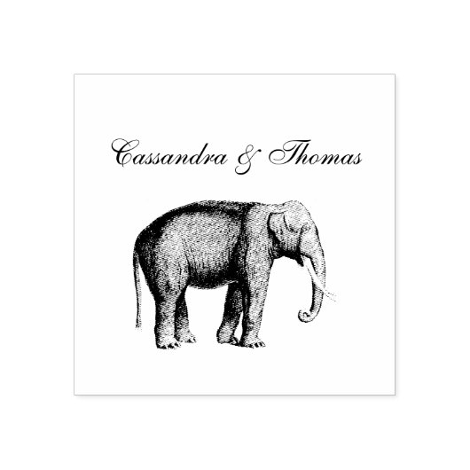  olifantentekening rubberstempel (Afrduk)