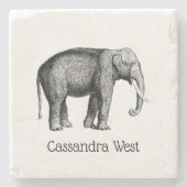 olifantentekening stenen onderzetter (Voorkant)