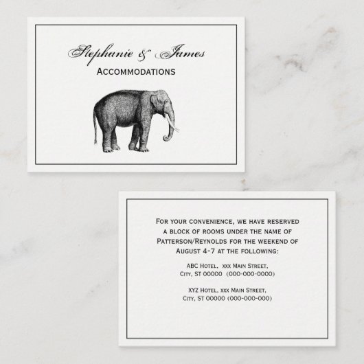  olifantentekening visitekaartje (Voorkant / Achterkant)