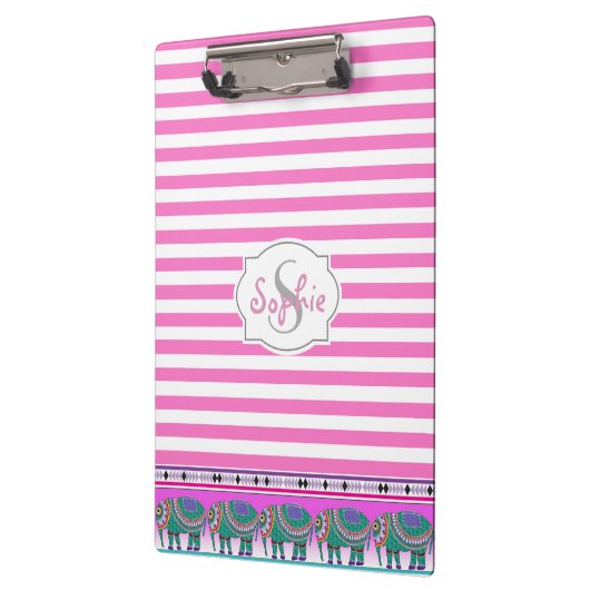  olifantenturquoise gepersonaliseerd klembord (Links)