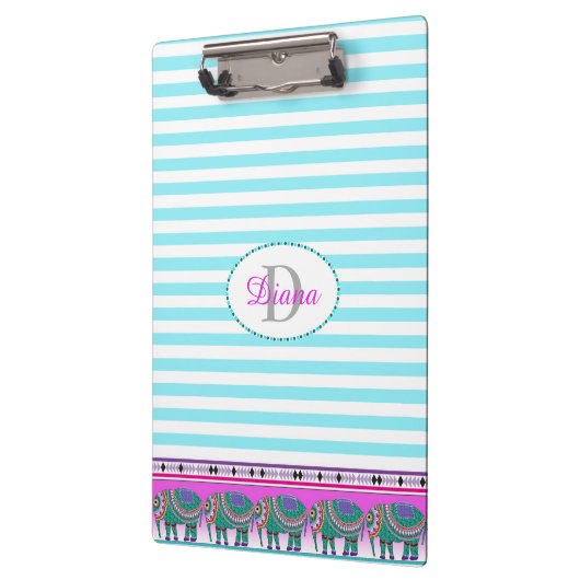 olifantenturquoise gepersonaliseerd klembord (Links)