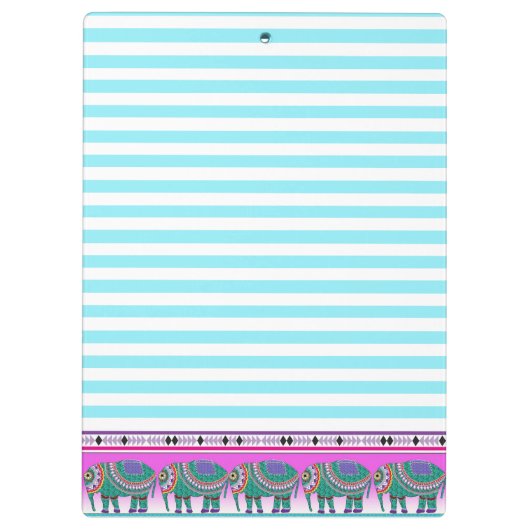  olifantenturquoise gepersonaliseerd klembord (Achterkant)