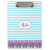  olifantenturquoise gepersonaliseerd klembord (Voorkant)